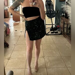 Sequin holiday skirt